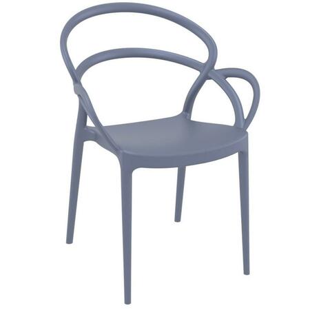 SIESTA Mila Dining Arm Chair Dark Gray, 2PK ISP085-DGR